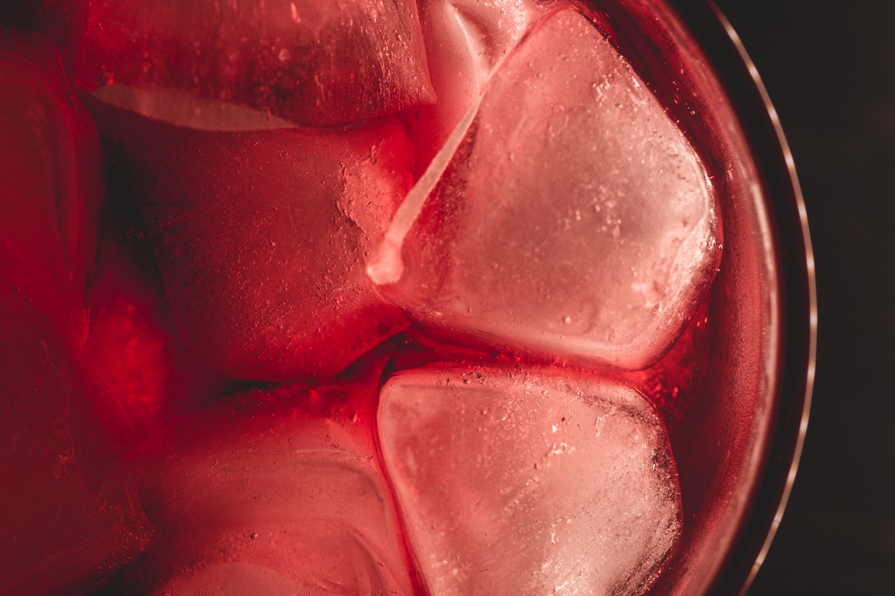 ice cubes in a drink